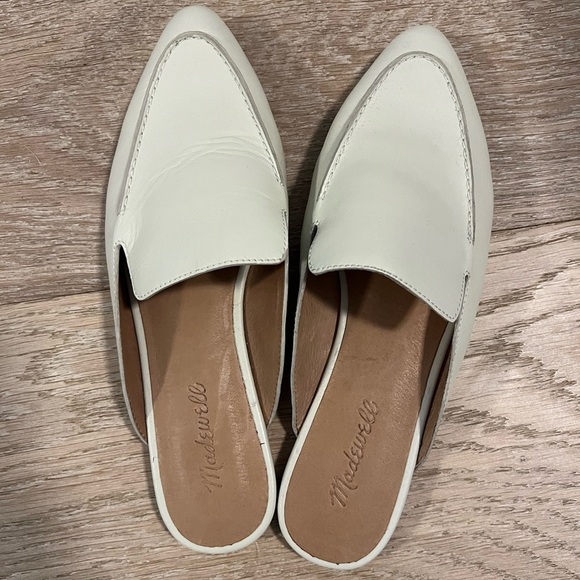 Madewell The Frances Skimmer Mule in Leather Vintage Canvas Cream Size 9 - Picture 2 of 8